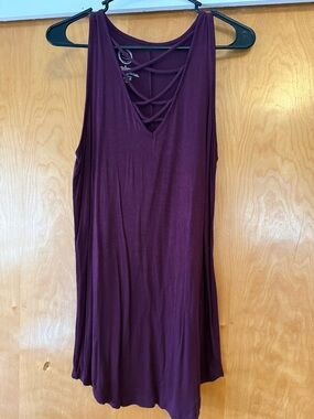 Maurices Plum Crisscross V-Neck Tank Top